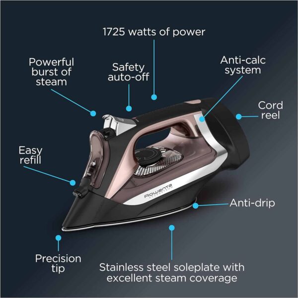 Rowenta DW2459 Access Stainless Steel Soleplate Steam Iron - Image 4