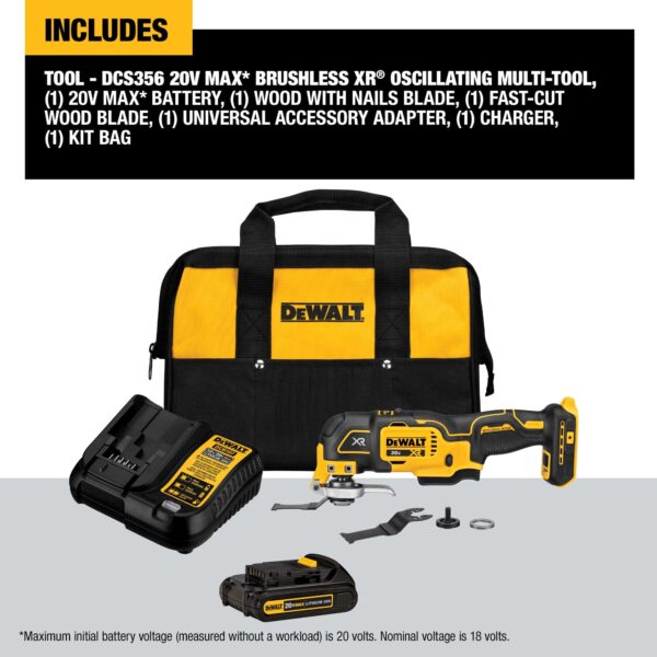 DCS356C1 20V MAX XR Oscillating Tool Kit, 3-Speed - Image 6