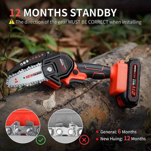 Mini Cordless Chainsaw Kit, Upgraded 4  One-Hand Handheld Electric Portable Chainsaw - Image 4