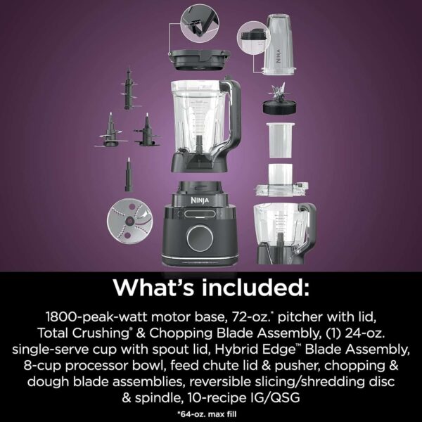 TB401 Detect Kitchen System Power Blender + Processor Pro, BlendSense Technology, Blender, Chopping   Smoothies, Black - Image 2