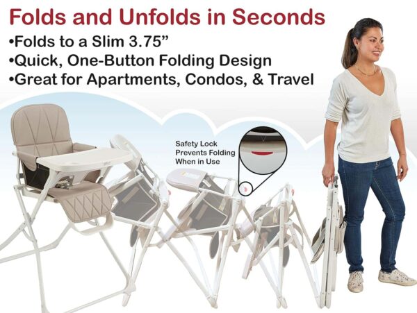 Primo PopUp Folding High Chair, 28x24x38 Inch (Pack of 1) - Image 2