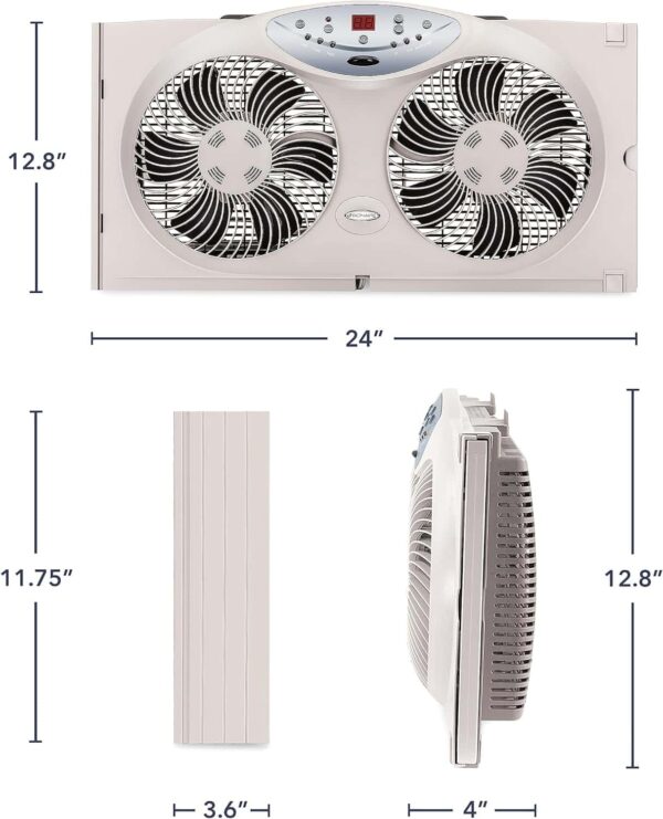 Bionaire 8.5  Digital Window Fan w/ Remote | Cool   Exhausts Air - Image 8