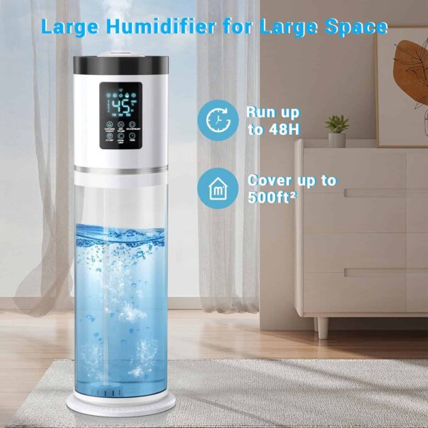 Hiswelle Humidifiers for Bedroom Large Room with Clear Tank, 7-Color Ambient Light, 8L 2.1Gal 36dB Ultrasonic Cool Mist Humidifiers - Image 5