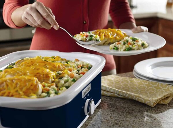 Crock-Pot 3.5 Quart Casserole Slow Cooker   Manual, Food Warmer, Navy Blue (SCCPCCM350-BL) - Image 7