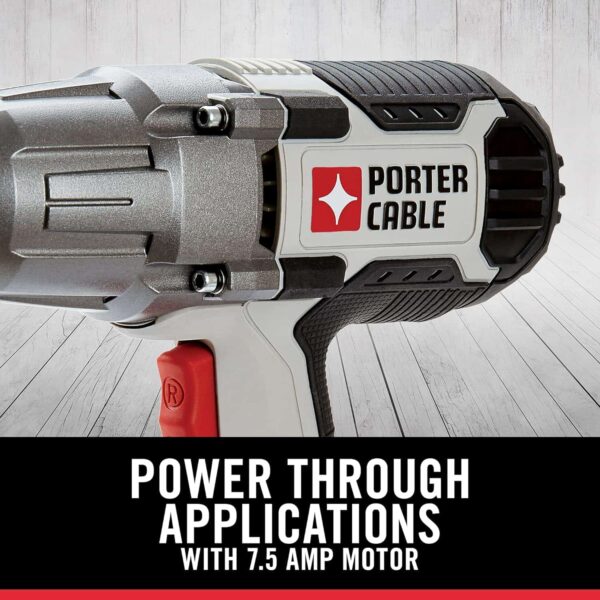 PORTER-CABLE Impact Wrench, 7.5-Amp, 450 lbs. of Torque, 1/2 Inch, Corded (PCE211) - Image 3