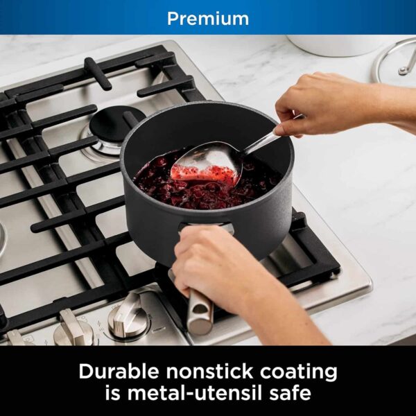 C30235 Foodi NeverStick Premium 3.5-Quart Saucepan, Slate Grey - Image 3