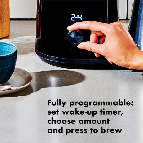 OXO Brew 9 Cup Stainless Steel Coffee Maker, Silver, Black - Image 3