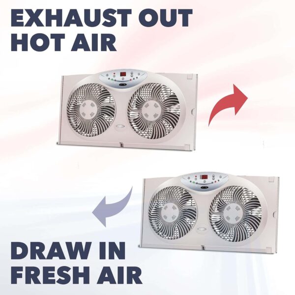 Bionaire 8.5  Digital Window Fan w/ Remote | Cool   Exhausts Air - Image 7