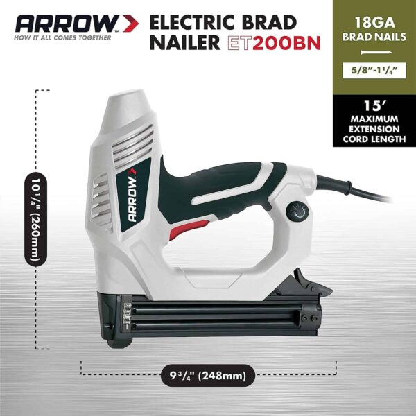 Arrow Heavy Duty Electric Brad Nailer, Professional Nail Gun - Image 3