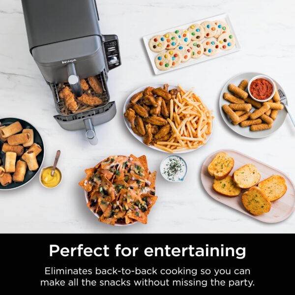 SL401 DoubleStack XL 2-Basket Air Fryer, DoubleStack Technology Cooks 4 Foods at Once, Compact Design, Grey - Image 5