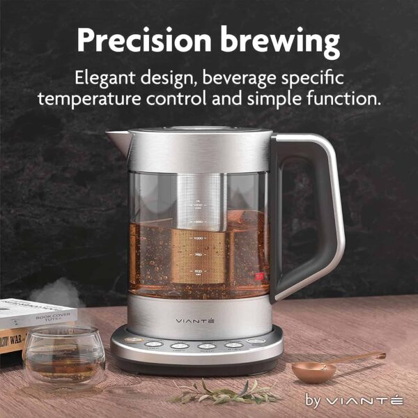 Vianté Hot Tea Maker Electric Glass Kettle, 1.5 Liters capacity. - Image 2