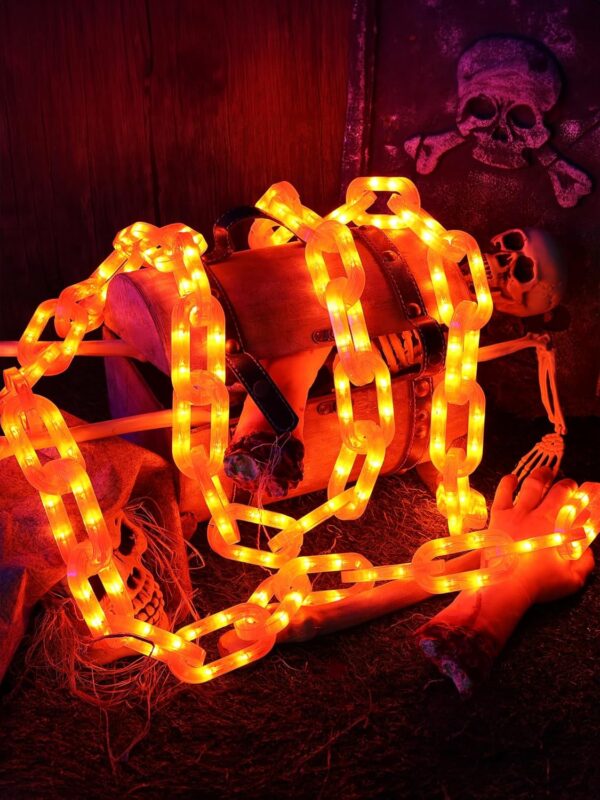 Halloween Decorations Battery String Lights   10 Ft 160 Led Plastic Chain String Lights With Waterproof, 8 Lighting Modes And Timer Function (Orange) - Image 7