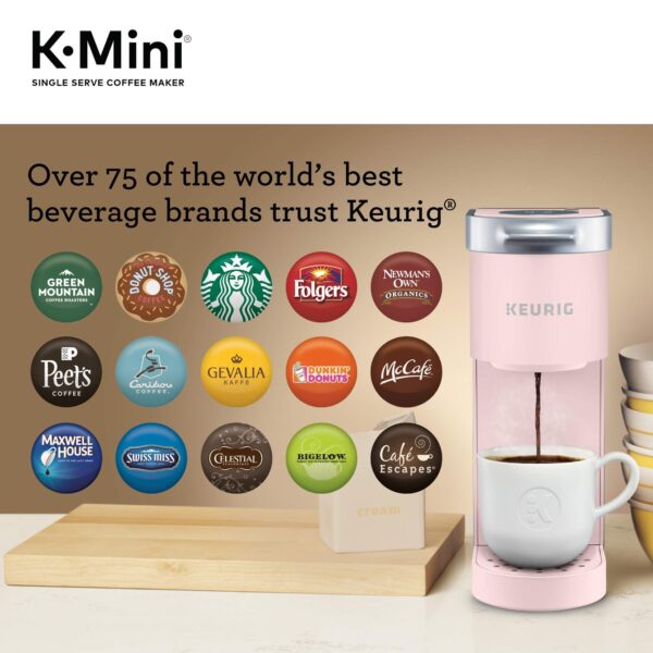 K-Mini Single Serve K-Cup Pod Coffee Maker, Dusty Rose, 6 to 12 oz. Brew Sizes - Image 5