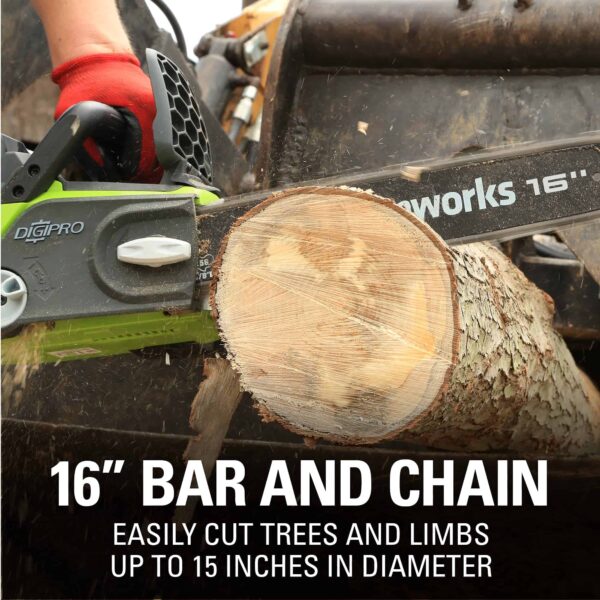 40V 16  Brushless Cordless Chainsaw, 4.0Ah Battery and Charger Included - Image 6