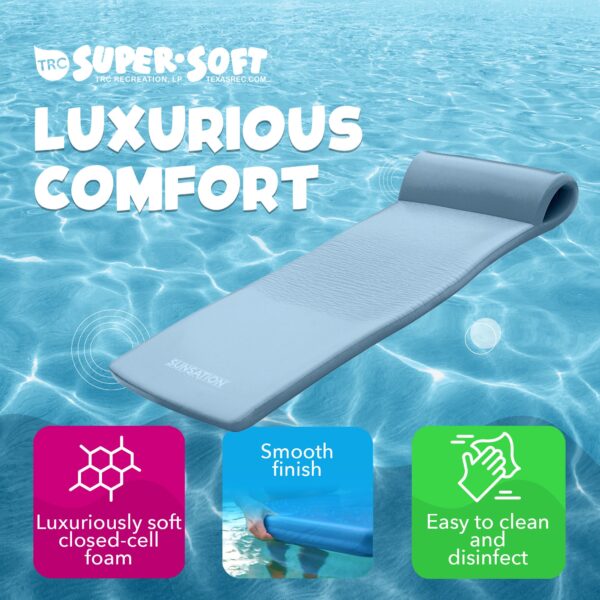 70 Inch Foam Raft Lounger Pool Float, Blue (2 Pack) - Image 3