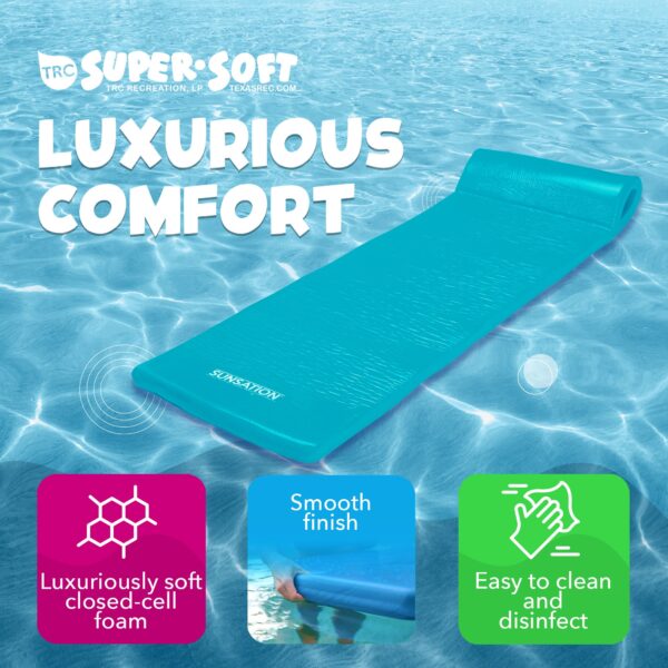 70 Inch Foam Raft Lounger Pool Float, Teal (2 Pack) - Image 2