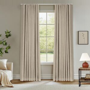 Ripple Fold Lille Linen Memory Trained Curtains Custom Blackout Drapes Grey Beige