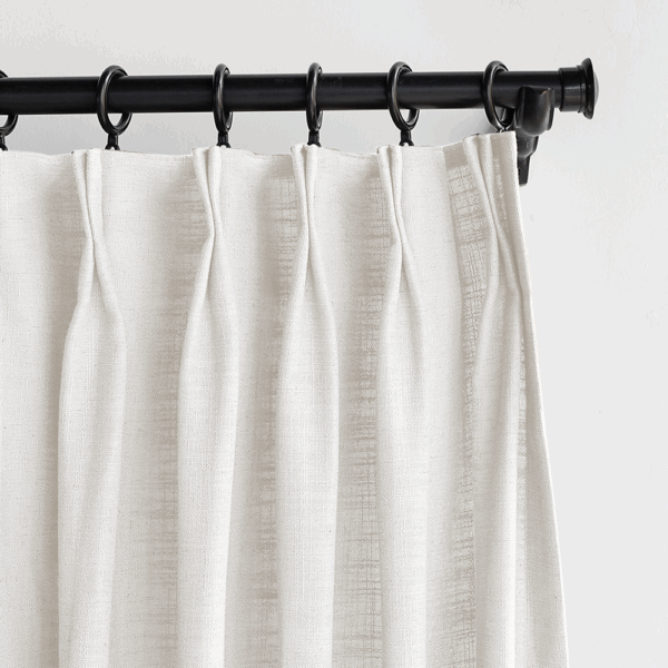 Pinch Pleated Lille Linen Memory Trained Blackout Curtains Natural Modern Custom Drapes - Image 7