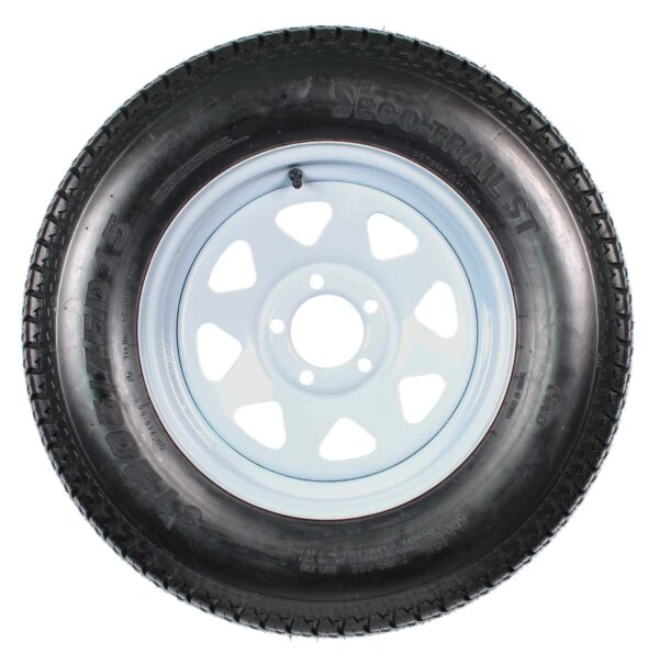 2-Pack Trailer Tire On Rim ST205/75D15 205/75 D 15 in. LRC 5 Hole White Spoke - Image 2