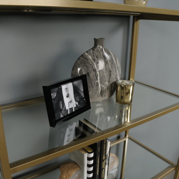 Better Homes   Gardens 71  Nola 5 Tier Etagere Bookcase, Gold Finish - Image 8