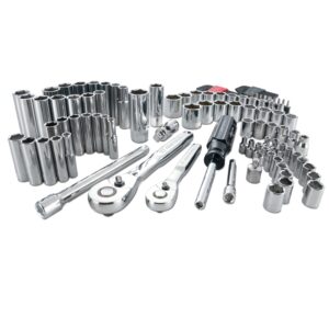 1/4 and 3/8 in. drive Metric and SAE 6 Point Mechanic s Tool Set 105 pc