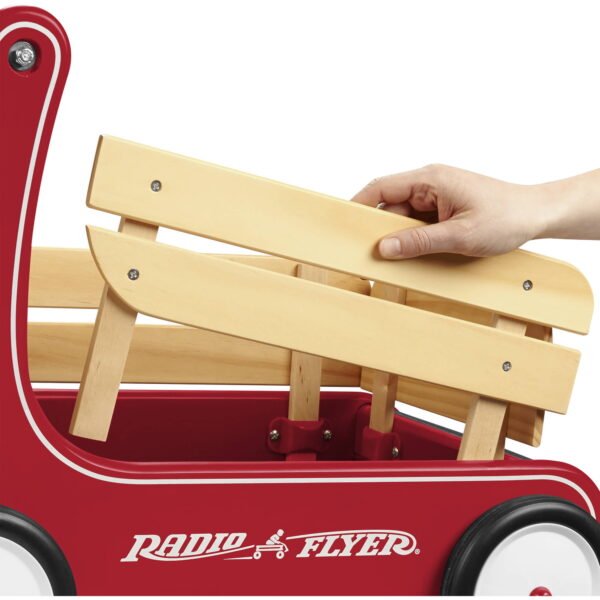 Classic Walker Wagon, Wood Push Walker, Red - Image 7