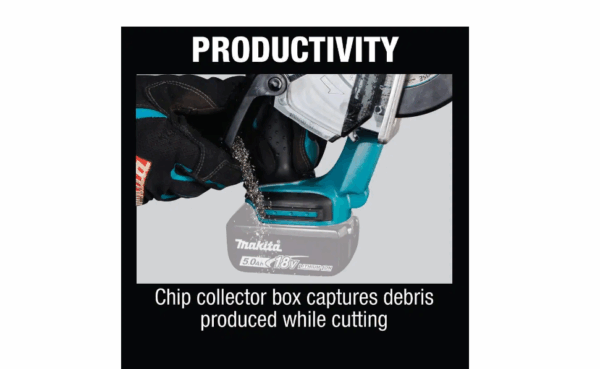 XSC03Z 18-Volt LXT Lithium-Ion Cordless 5-3/8 in. Metal Cutting Saw with Electric Brake and Chip Collector Tool-Only - Image 9