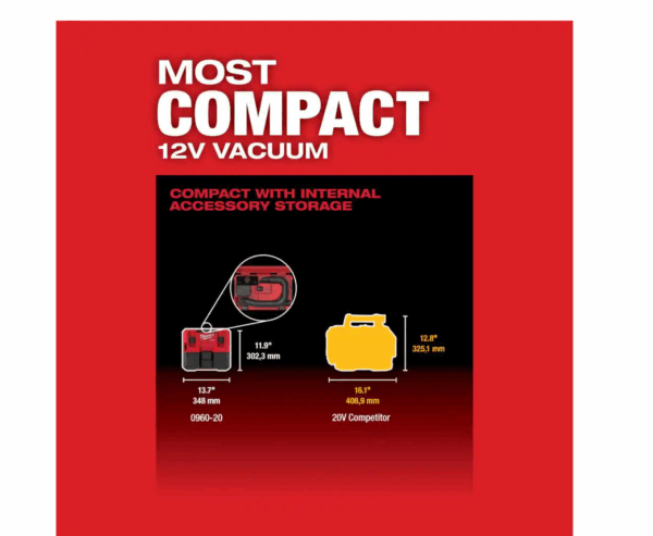 2551-22-0960-20 M12 FUEL SURGE 12V Lithium-Ion Brushless Cordless 1/4 in. Hex Impact Driver Kit   M12 FUEL 1.6 Gal. Wet/Dry Vacuum - Image 10