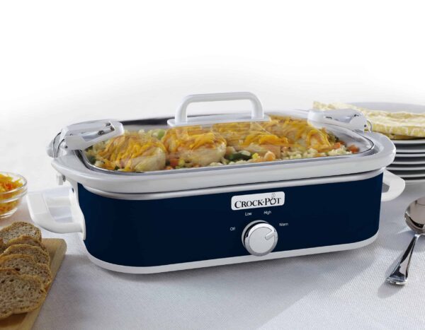 Crock-Pot 3.5 Quart Casserole Slow Cooker   Manual, Food Warmer, Navy Blue (SCCPCCM350-BL)