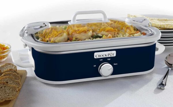 Crock-Pot 3.5 Quart Casserole Slow Cooker   Manual, Food Warmer, Navy Blue (SCCPCCM350-BL) - Image 2