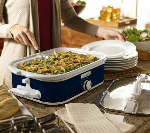 Crock-Pot 3.5 Quart Casserole Slow Cooker   Manual, Food Warmer, Navy Blue (SCCPCCM350-BL) - Image 9
