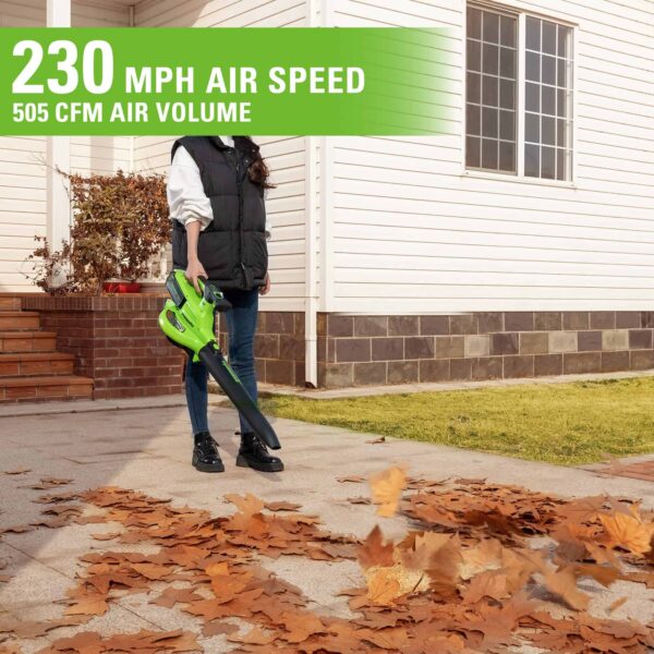 40V Cordless Brushless Leaf Blower / Vacuum, 5.0Ah Battery and Charger Included - Image 6
