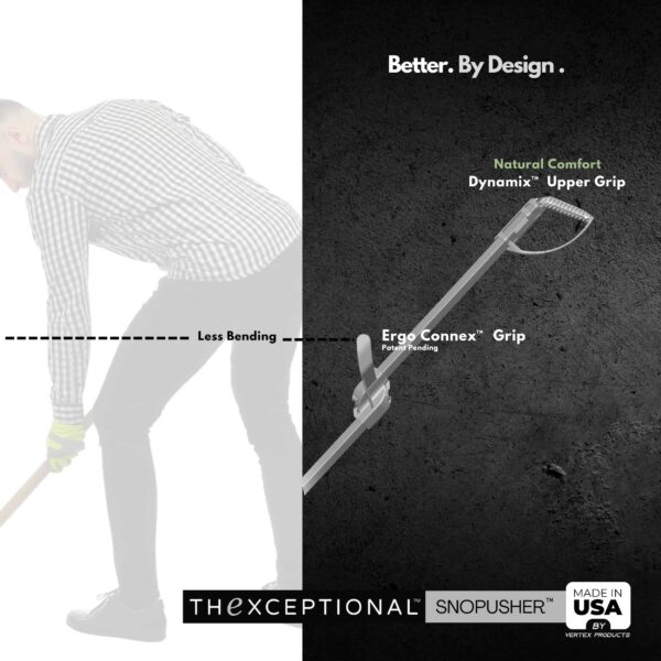 TheXceptional Easy Doze-It 36  SnoPusher | Ergonomic Push Plow Shovel with 2 Handle Grips - Image 2