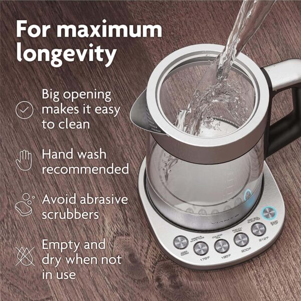 Vianté Hot Tea Maker Electric Glass Kettle, 1.5 Liters capacity. - Image 8