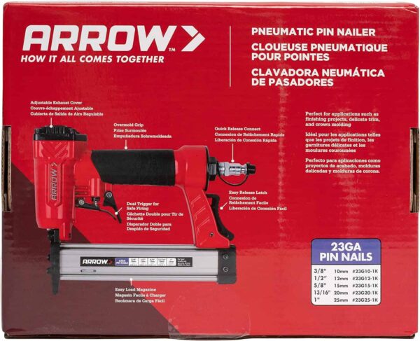 Arrow PT23G 23 Gauge Compact Pneumatic Pin Nail Gun, Oil-Free, Fits 3/8”, 1/2”, 5/8”, 13/16” and 1” Nails - Image 10
