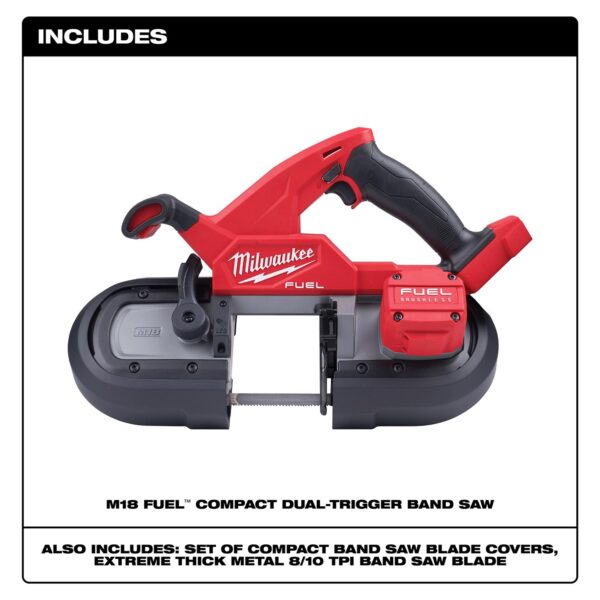 M18 FUEL Cordless Brushless 3-1/4 in. Compact Dual-Trigger Band Saw Tool Only - Image 10