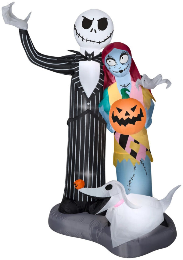 6?? Jack, Sally and Zero Nightmare Before Christmas Halloween Inflatable Decoration