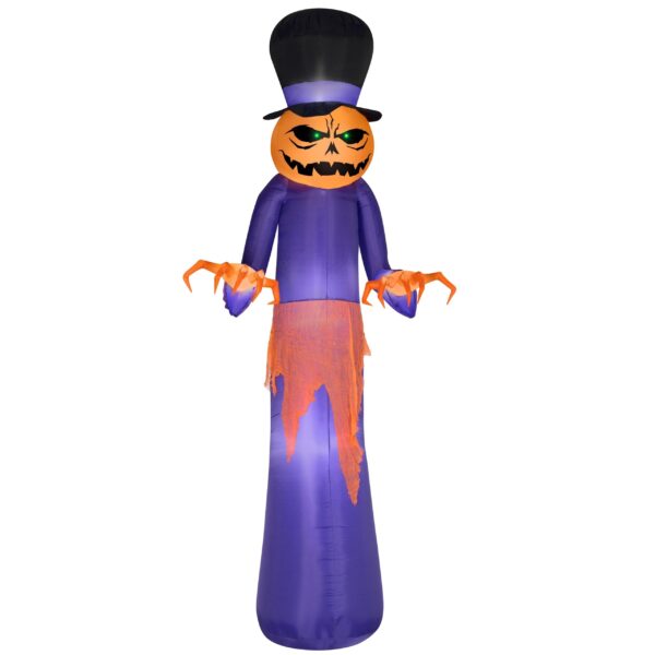 12??  Giant Inflatable Pumpkin Reaper with Top Hat - Image 3