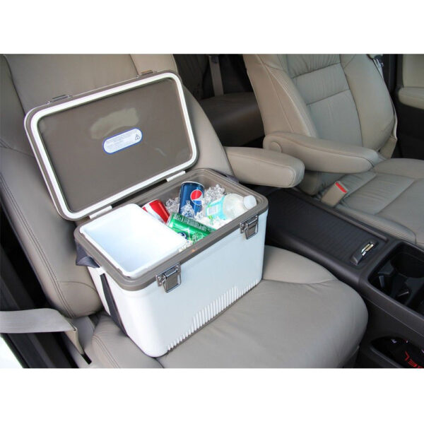 Engel 19 Quart Fishing Live Bait Dry Box Ice Cooler with Shoulder Strap, White - Image 7