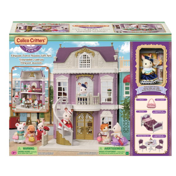 Town Series Elegant Town Manor Gift Set, Dollhouse Playset with Figure, Furniture and Accessories - Image 6