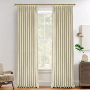 Vol Velvet Blackout Curtains Luxury Luster Custom Drapes Beige | Pleated