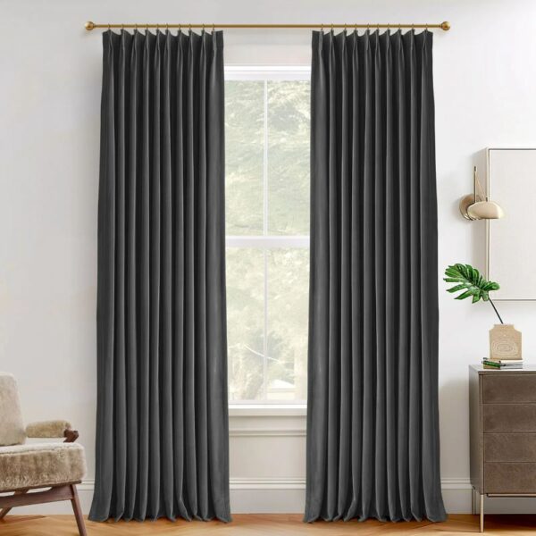 Vol Velvet Blackout Curtains Luxury Luster Custom Drapes Coffee Bean | Pleated - Image 25