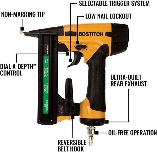 Bostitch  18-Gauge 7/32-in Narrow Crown Finish Pneumatic Stapler (SX1838K) - Image 3