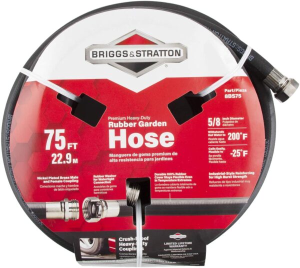 Briggs and Stratton 8BS75 75-Foot Premium Heavy-Duty Rubber Garden Hose
