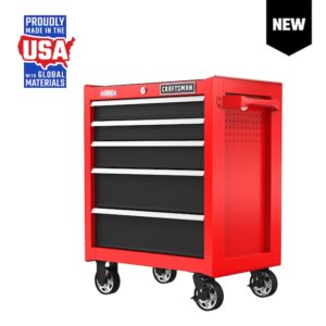 CMST98264RB 2000 Series 26.5-in W x 34-in H 5-Drawer Steel Rolling Tool Cabinet (Red)