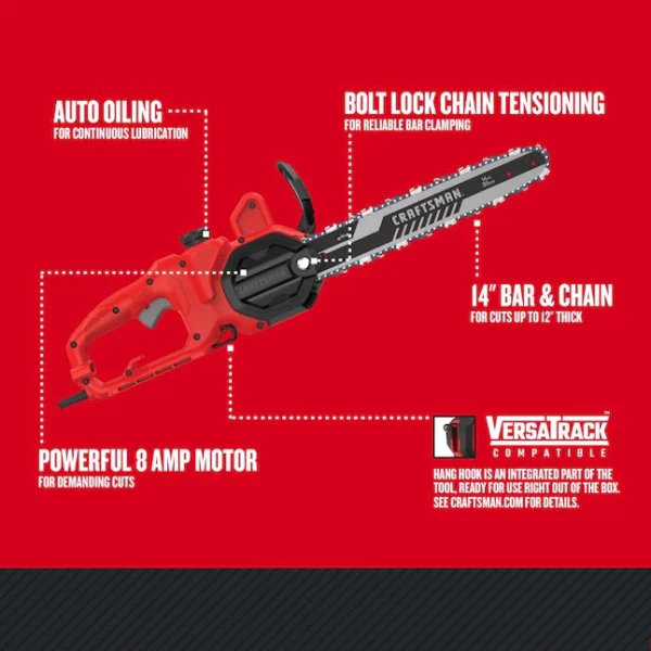 8 Amps 14-in Corded Electric Chainsaw - Image 2