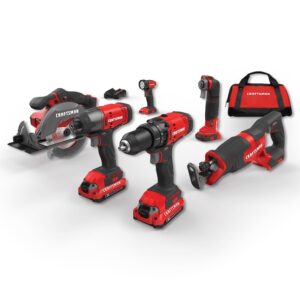 CMCK600D2 V20 6-Tool 20-volt Max Power Tool Combo Kit with Soft Case (2 Li-ion Batteries Included and Charger Included)