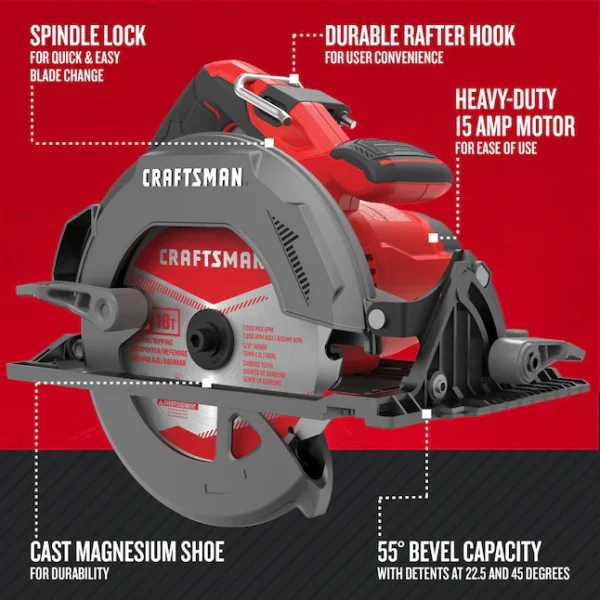 Circular Saw CMES510 15-Amp 7-1/4-in Corded - Image 5