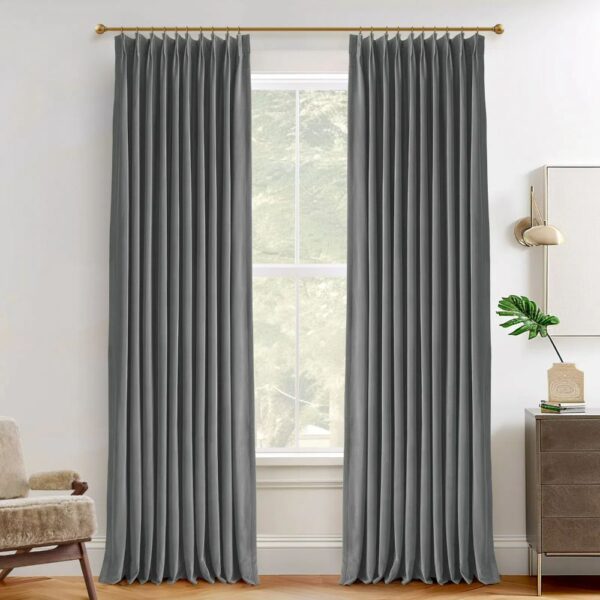 Vol Velvet Blackout Curtains Luxury Luster Custom Drapes Coffee Bean | Pleated - Image 19