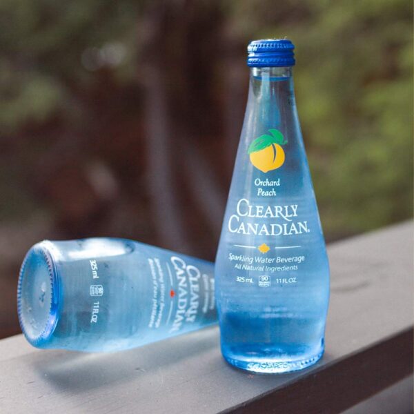 Clearly Canadian Orchard Peach Sparkling Spring Water Beverage, Natural   Carbonated, Flavored Seltzer Water, 1 Case (12 Bottles x 325mL) - Image 6